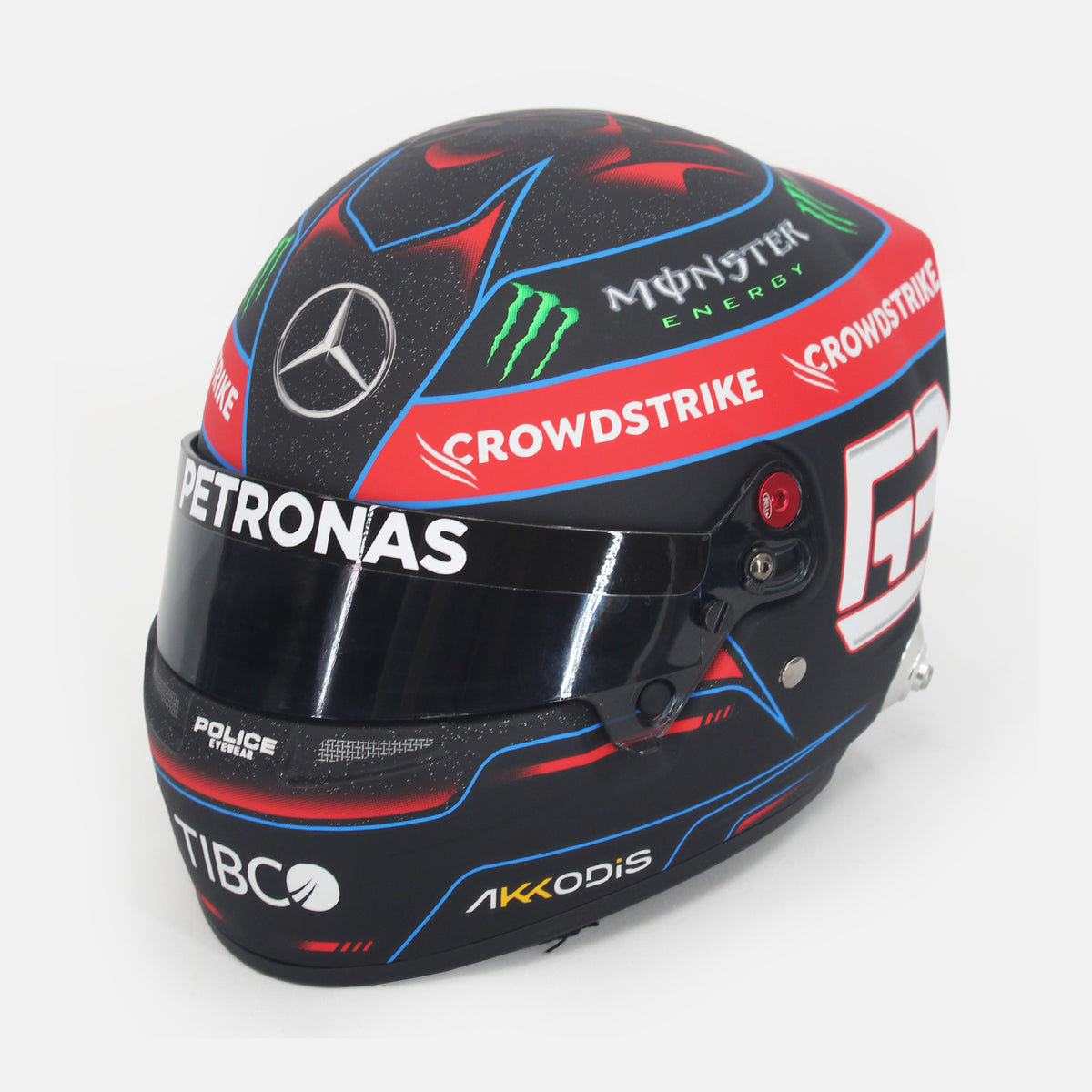George Russell Signed Mercedes Helmet 2022 F1 [1:2 Scale] — Displaying your George Russell signed f1 helmet | The Vault