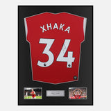 Framed Granit Xhaka Signed Arsenal Shirt 2019-20 Home [Classic]