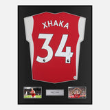 Framed Granit Xhaka Signed Arsenal Shirt 2021-22 Home [Classic]