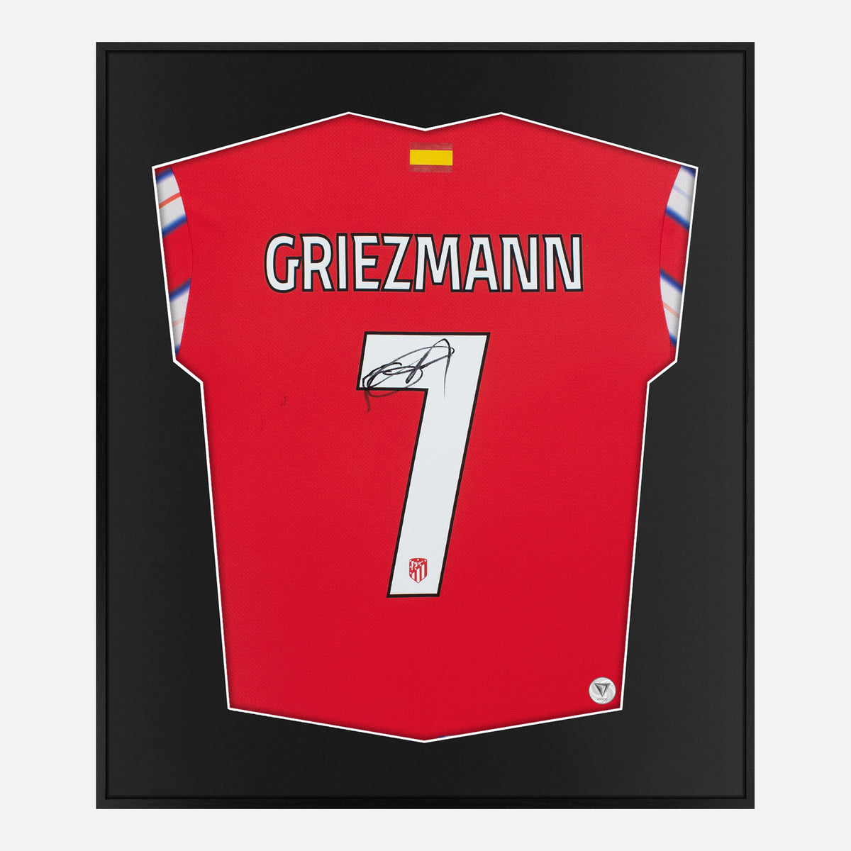 Framed Griezmann Signed Atletico Madrid Shirt, Home [Lite] — Authentic signature with NFC and COA | The Vault