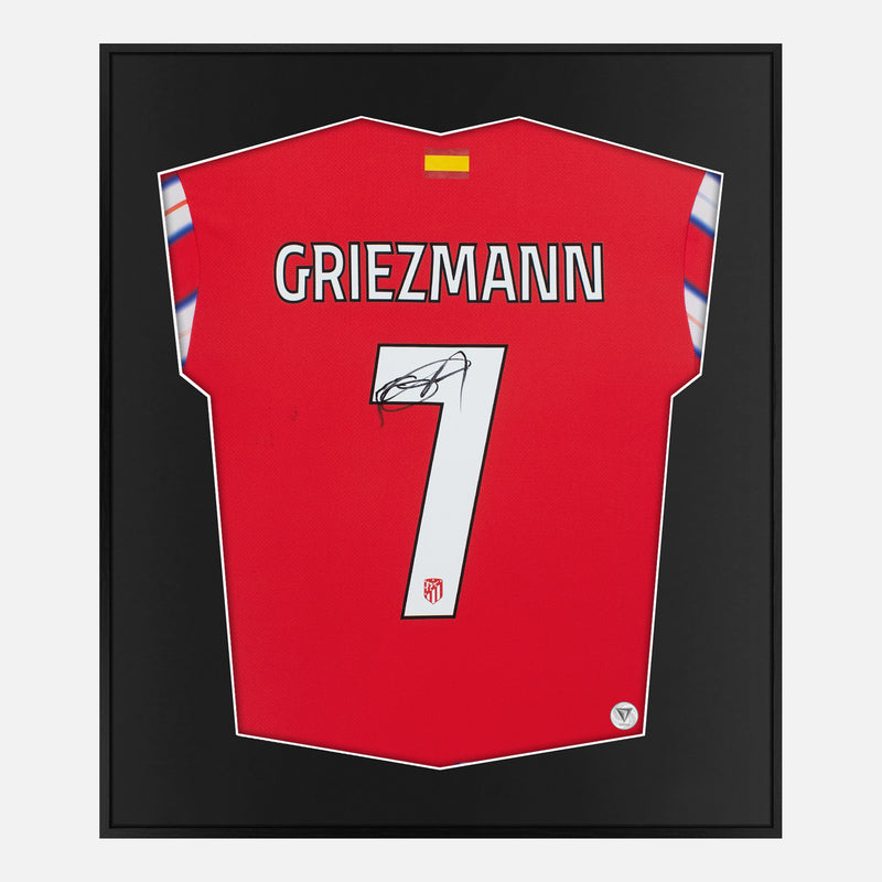 Framed Griezmann Signed Atletico Madrid Shirt, Home [Lite]