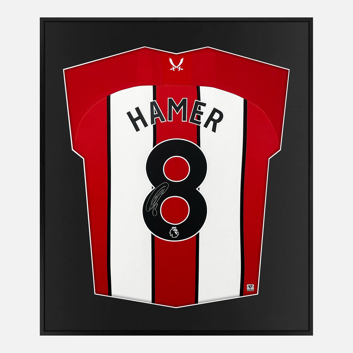Framed Gustavo Hamer Signed Shirt, Sheffield United Home [Lite] — Authentic signature with NFC and COA | The Vault