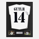 Framed Guti Signed Real Madrid Shirt 2002-03 Home [Classic]