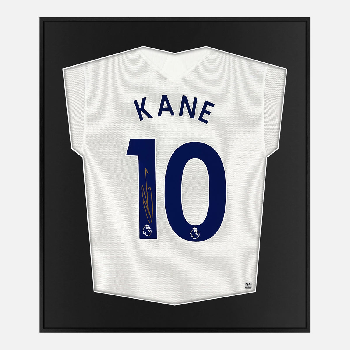 Framed Kane Signed Tottenham Hotspur Shirt, Home White [Lite] — Authentic signature with NFC and COA | The Vault