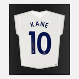 Framed Kane Signed Tottenham Hotspur Shirt, Home White [Mini]