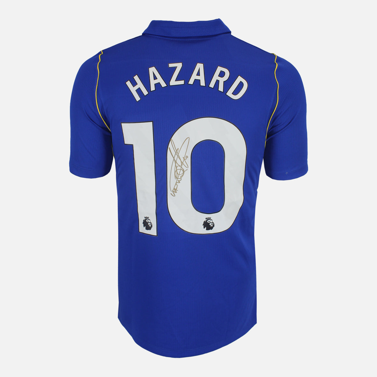 Eden Hazard Signed Chelsea Shirt Home [10] — Official Chelsea shirt signed by Eden Hazard | The Vault