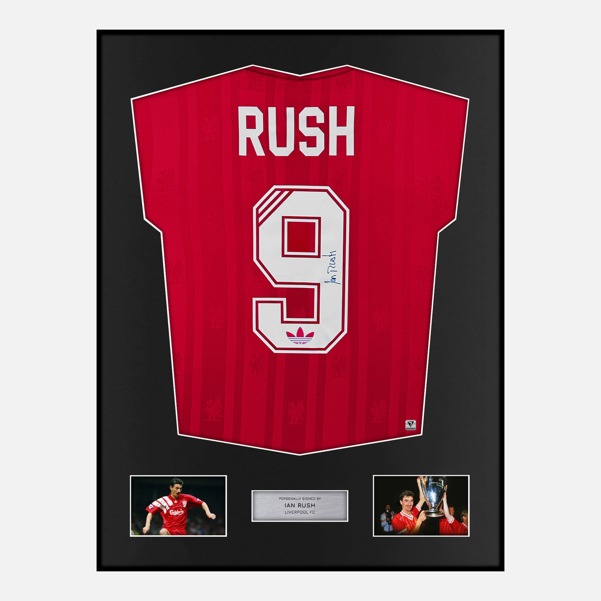 Framed Ian Rush Signed Liverpool Shirt Home 1986 [Classic] — Verified autograph with NFC and certificate | The Vault