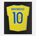 Framed Ibrahimović Signed Shirt, Sweden Yellow Home [Lite]