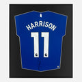 Framed Harrison Signed Everton Shirt, Blue Home [Lite]