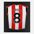 Framed Jensen Signed Shirt, Brentford FC Home [Lite]
