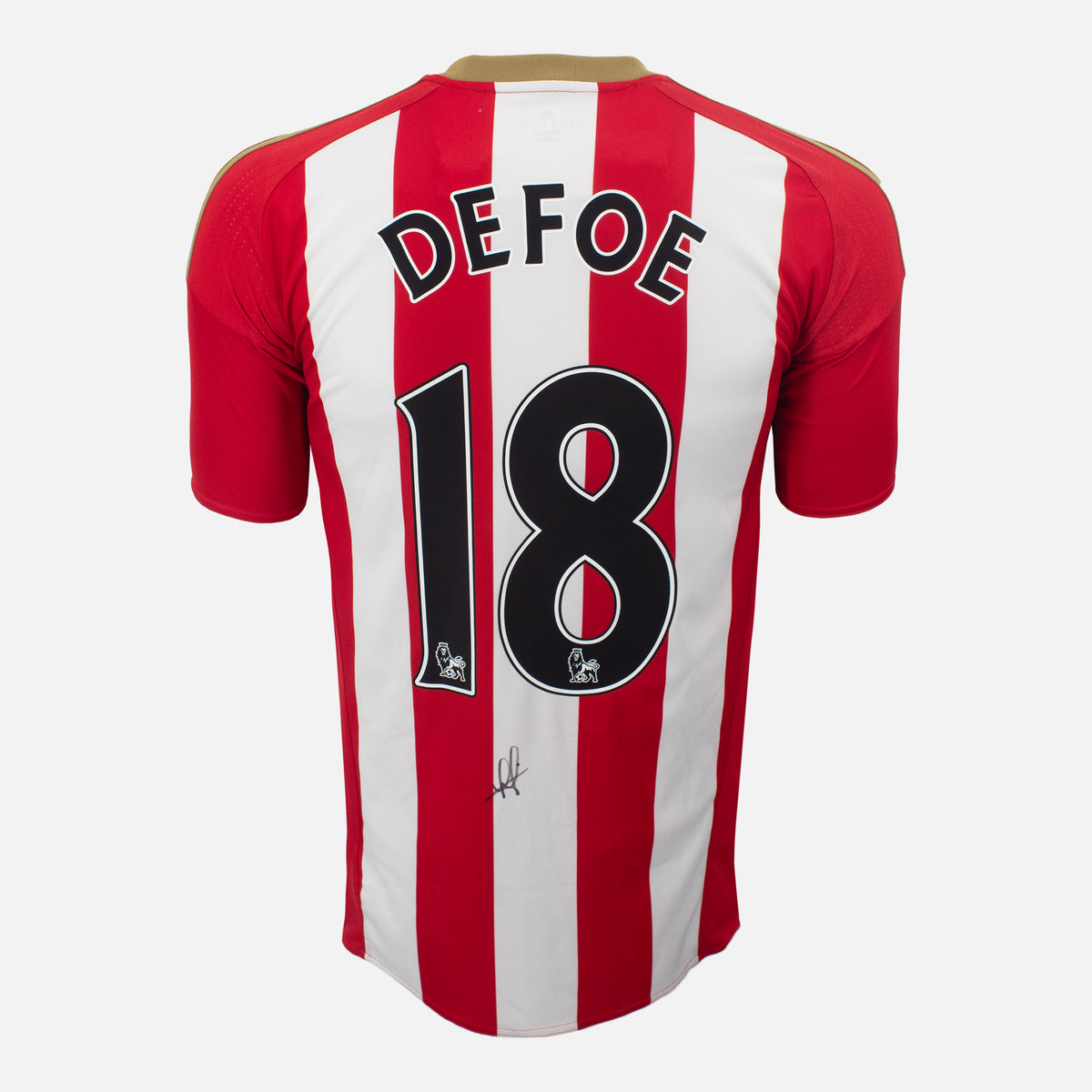 Jermain Defoe Signed Sunderland Shirt 2016-17 Home [18] — Sunderland signed shirt from the 2016 to 2017 season | The Vault