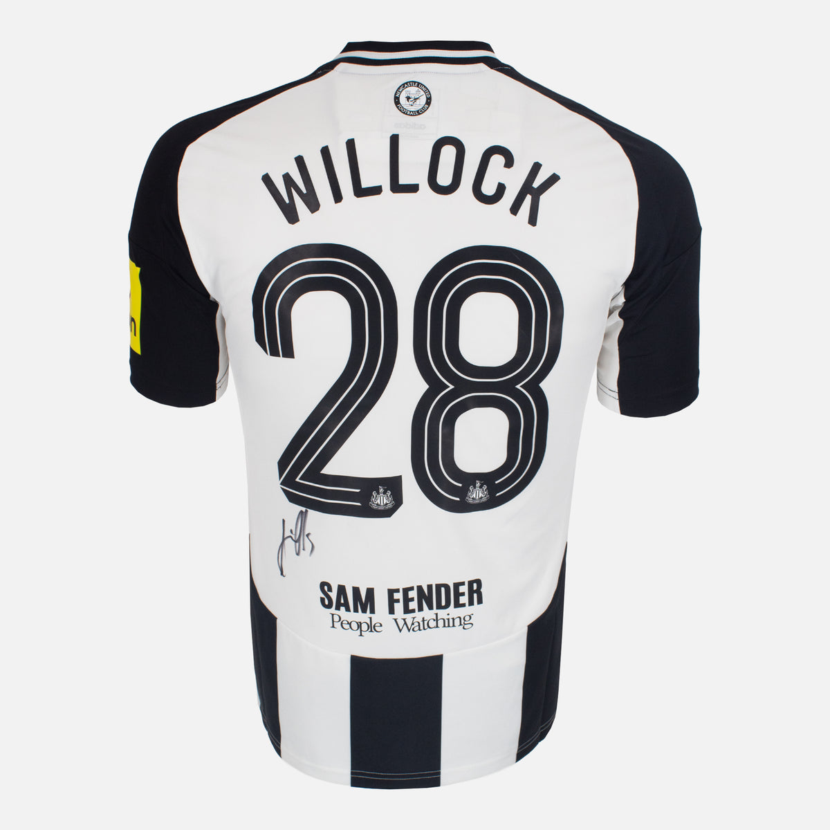 Joe Willock Signed Newcastle United Shirt 2025 EFL Cup Winners [28] — Newcastle United signed shirt from the 2024 to 2025 season | The Vault