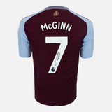 Framed John McGinn Signed Aston Villa Shirt 2024-25 Home [Classic]