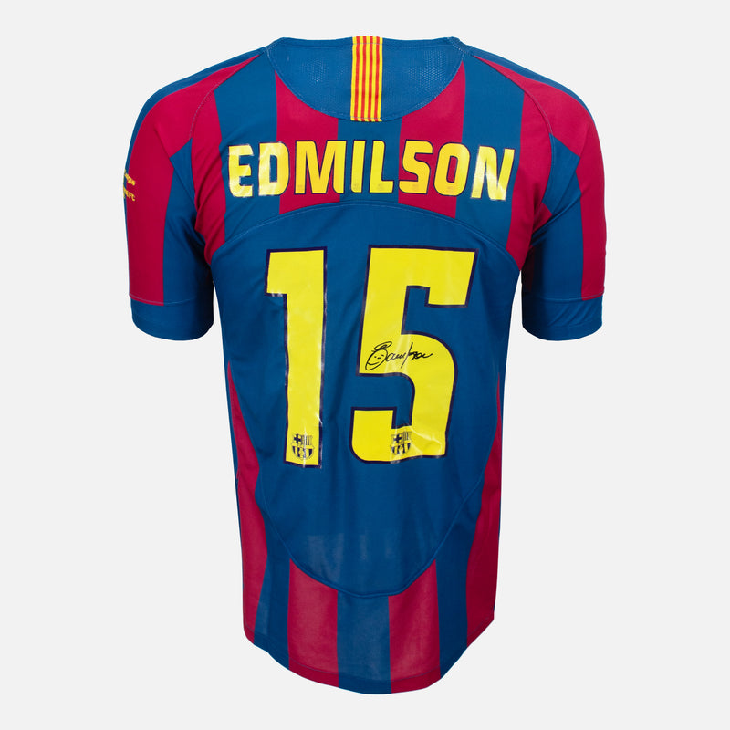 Framed Jose Edmilson Signed Barcelona Shirt 2005-06 Final [Classic]