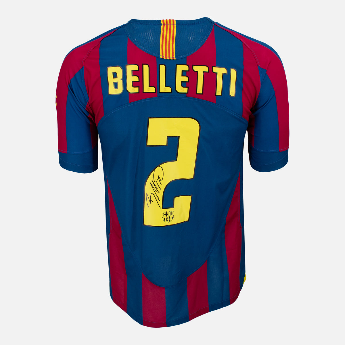 Juliano Belletti Signed Barcelona Shirt 2005-06 Home Final [2] — Barcelona signed shirt from the 2006 season | The Vault