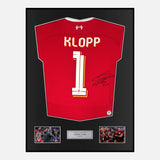Framed Signed Jurgen Klopp Liverpool Shirt 2023-24 Home [Classic]