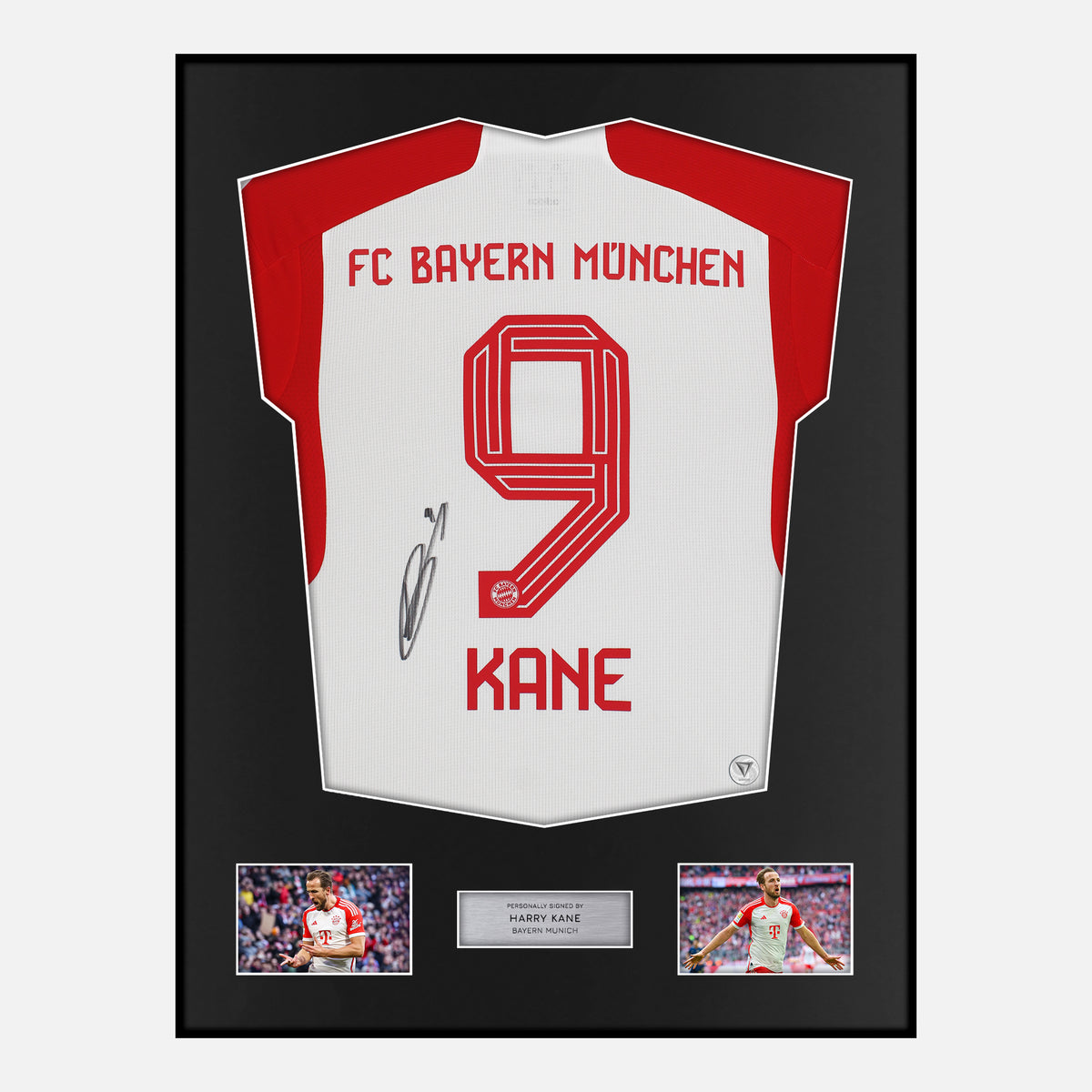 Framed Harry Kane Signed Bayern Munich Shirt Away 2023-24 [Classic] — Verified autograph with NFC and certificate | The Vault