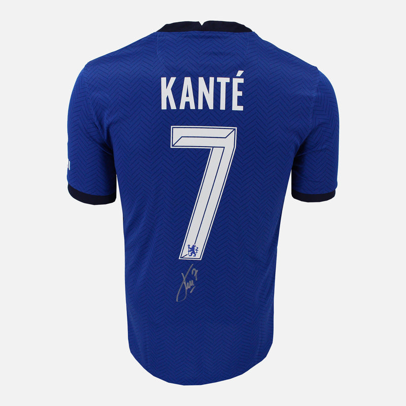 Framed N'golo Kante Signed Chelsea Shirt 2021 CL Winners [Modern]