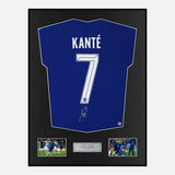 Framed N'golo Kante Signed Chelsea Shirt 2021 CL Winners [Modern]