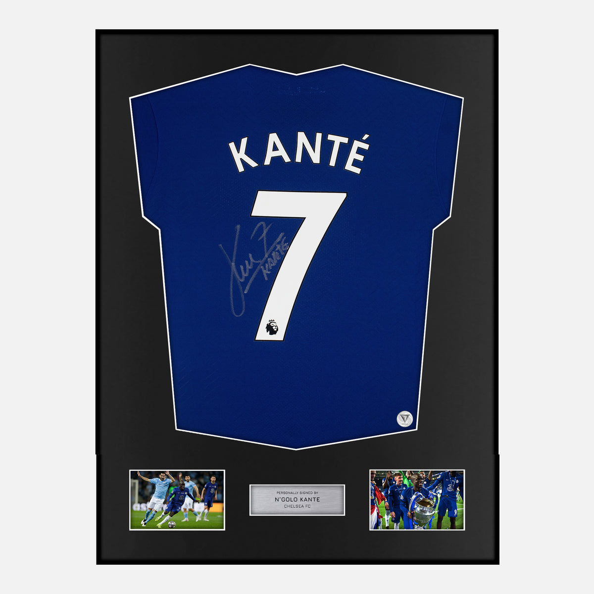 Framed N'golo Kante Signed Chelsea Shirt Home 2020-21 [Classic] — Verified autograph with NFC and certificate | The Vault