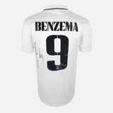 Framed Karim Benzema Signed Real Madrid Kit Home 9 [Lite]