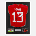 Framed Kieffer Moore Signed Wales Shirt 2022 World Cup [Classic]