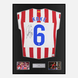 Framed Koke Signed Atletico Madrid Shirt 2025-26 Home [Classic]