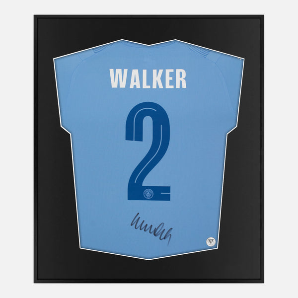 Framed Kyle Walker Signed Shirt, Man City Home Kit [Mini]