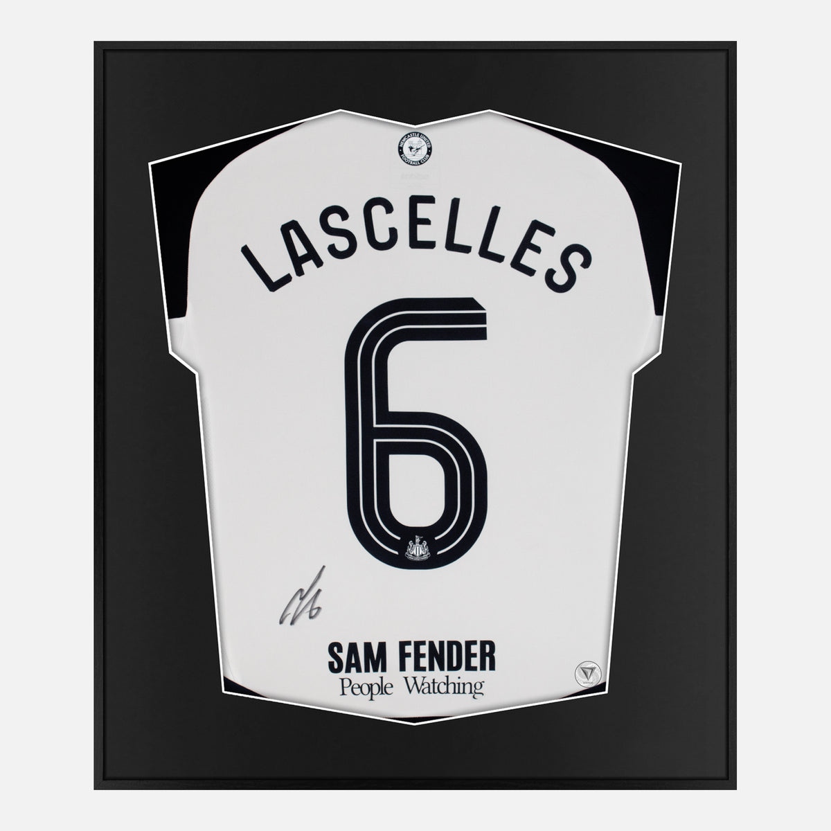 Framed Jamaal Lascelles Signed Shirt, Newcastle United Home [Lite] — Authentic signature with NFC and COA | The Vault