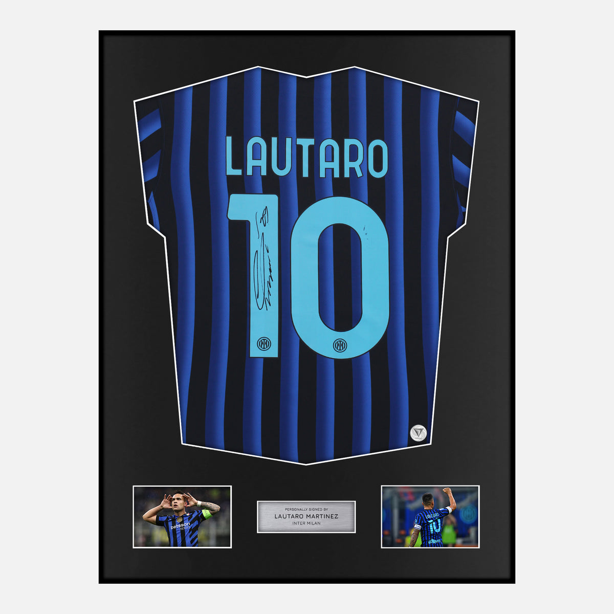 Framed Lautaro Martinez Signed Inter Milan Shirt Home [Classic] — Verified autograph with NFC and certificate | The Vault