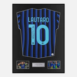 Framed Lautaro Martinez Signed Inter Milan Shirt Home [Classic]