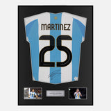 Framed Lisandro Martinez Signed Argentina Shirt 2024-25 Home [Modern]