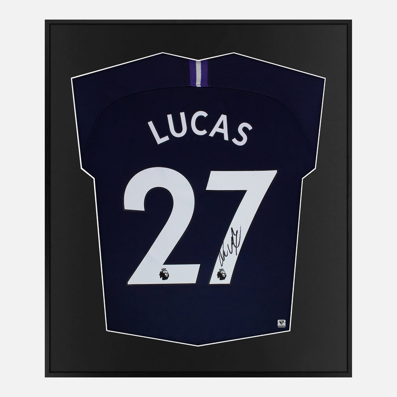 Framed Lucas Moura Signed Shirt, Tottenham Hotspur Away [Mini]