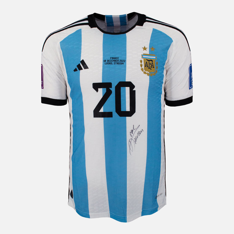 Framed Mac Allister Signed Argentina Shirt 2022 World Cup Winners [Classic]