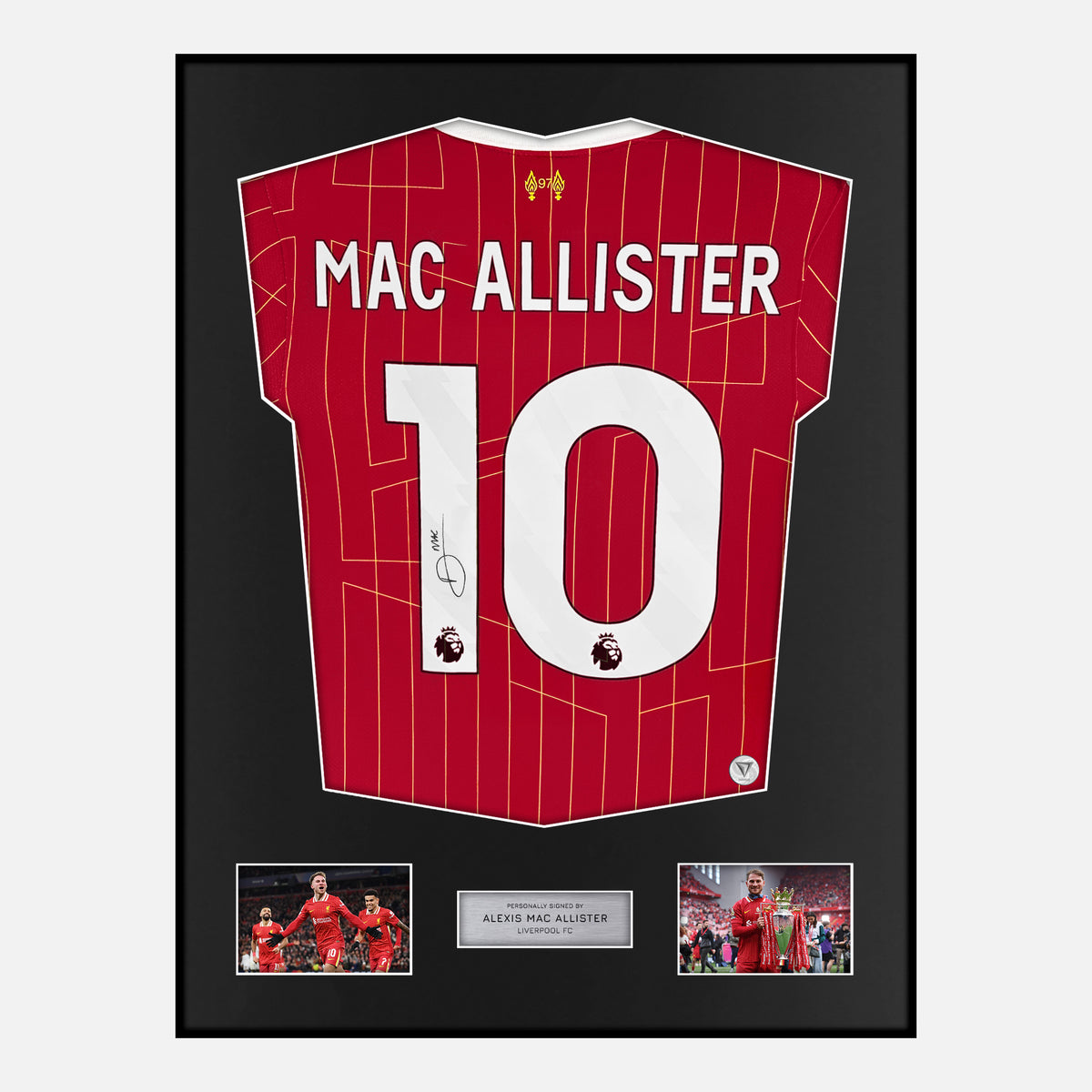 Framed Signed Mac Allister Liverpool Shirt 2024-25 Home [Classic] — Verified autograph with NFC and certificate | The Vault