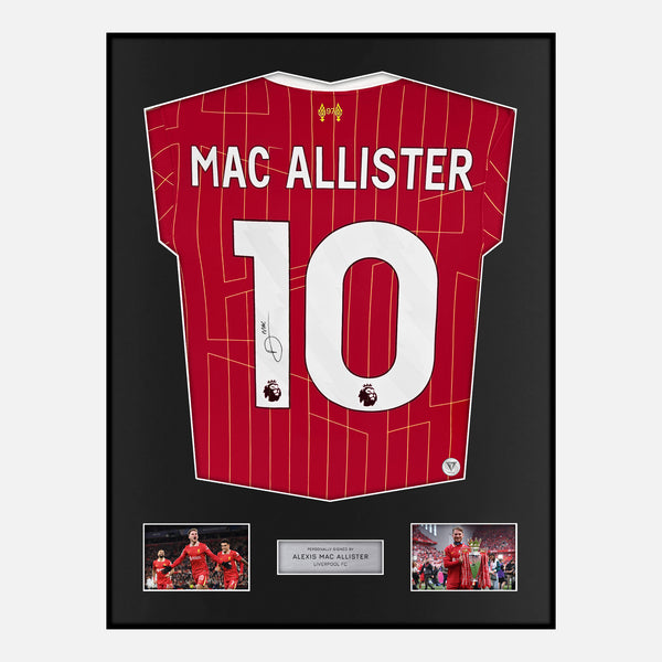Framed Signed Mac Allister Liverpool Shirt 2024-25 Home [Classic]