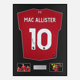 Framed Signed Mac Allister Liverpool Shirt 2025-26 Home [Classic]