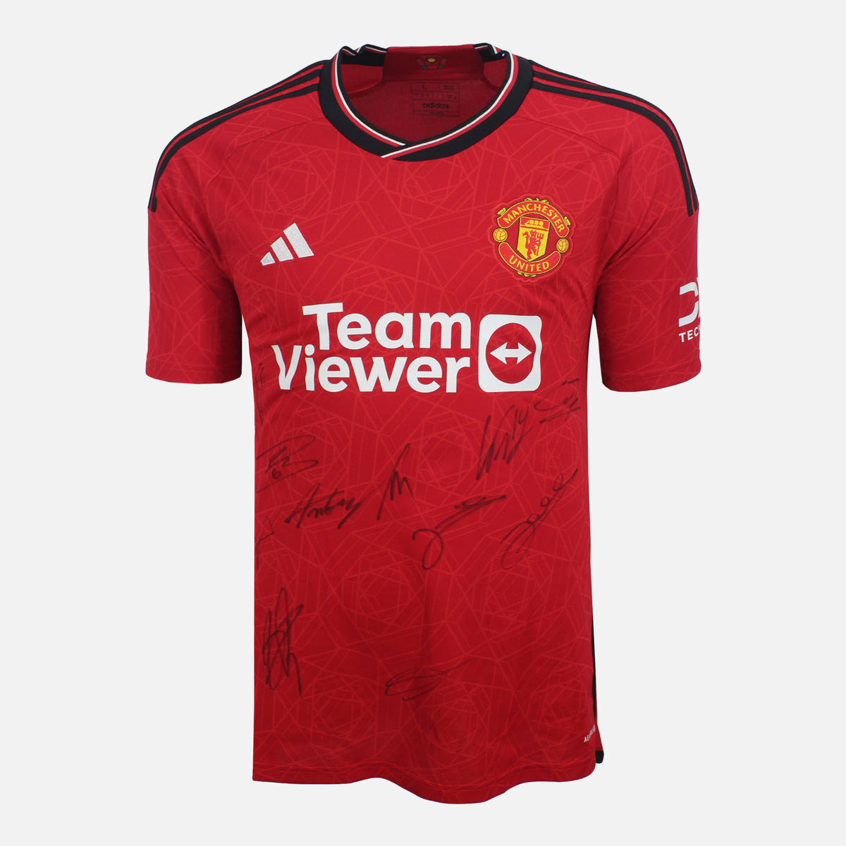 Squad Signed Manchester United Home Shirt 2023-24 [11 Autographs] — Manchester United signed shirt from the 2023 to 2024 season | The Vault