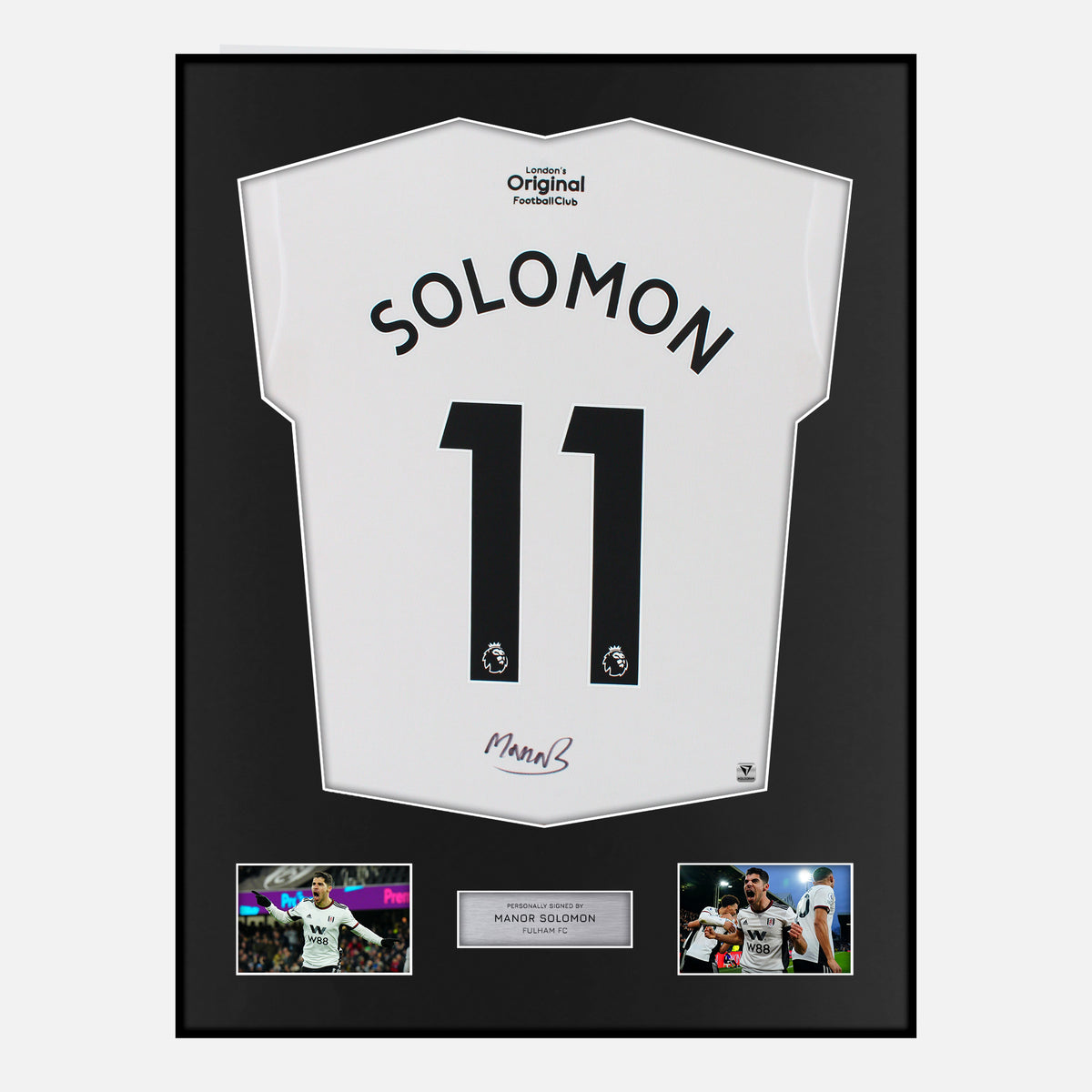 Framed Manor Solomon Signed Fulham Shirt 2022-23 Home [Classic] — Verified autograph with NFC and certificate | The Vault