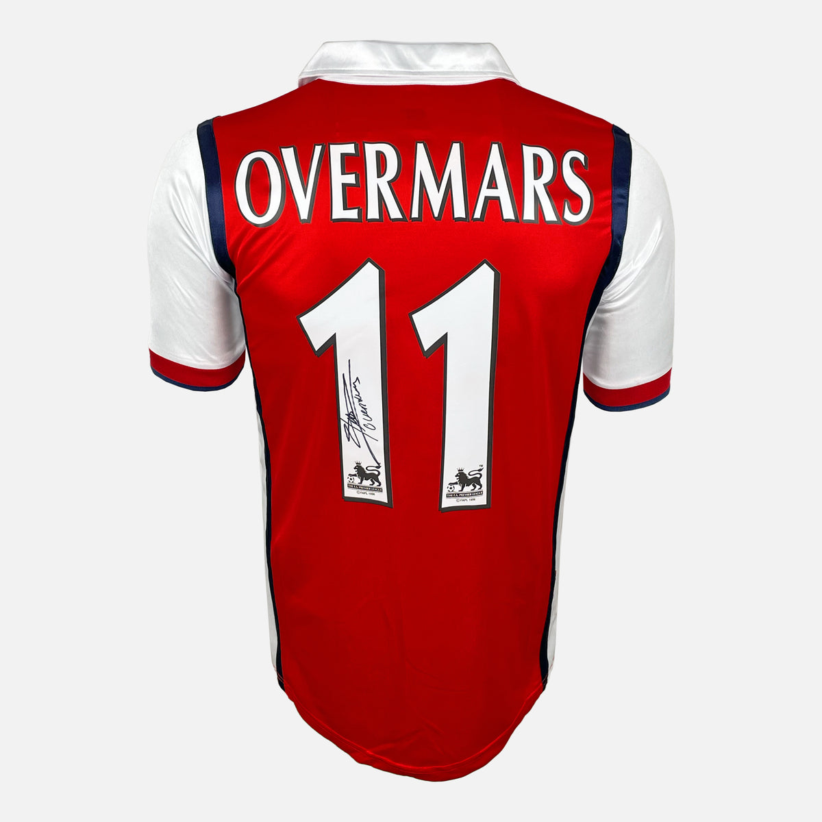Marc Overmars Signed Arsenal Shirt 1998-99 Home [11] — Arsenal signed shirt from the 1998 to 1999 season | The Vault