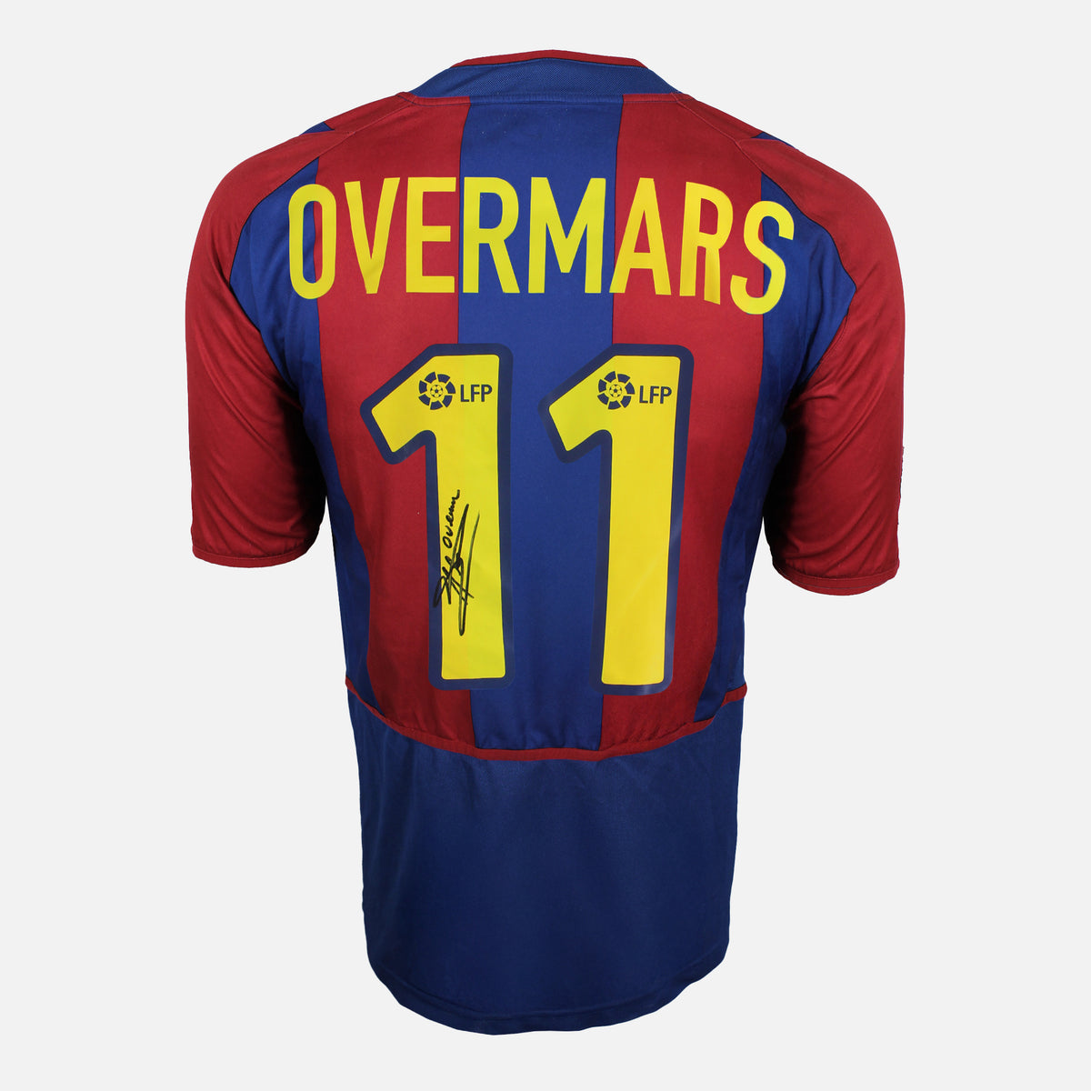 Marc Overmars Signed Barcelona Shirt 2002-03 Home [11] — Official Barcelona shirt signed by Marc Overmars | The Vault