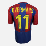 Framed Overmars Signed Shirt, Barcelona Home [Lite]