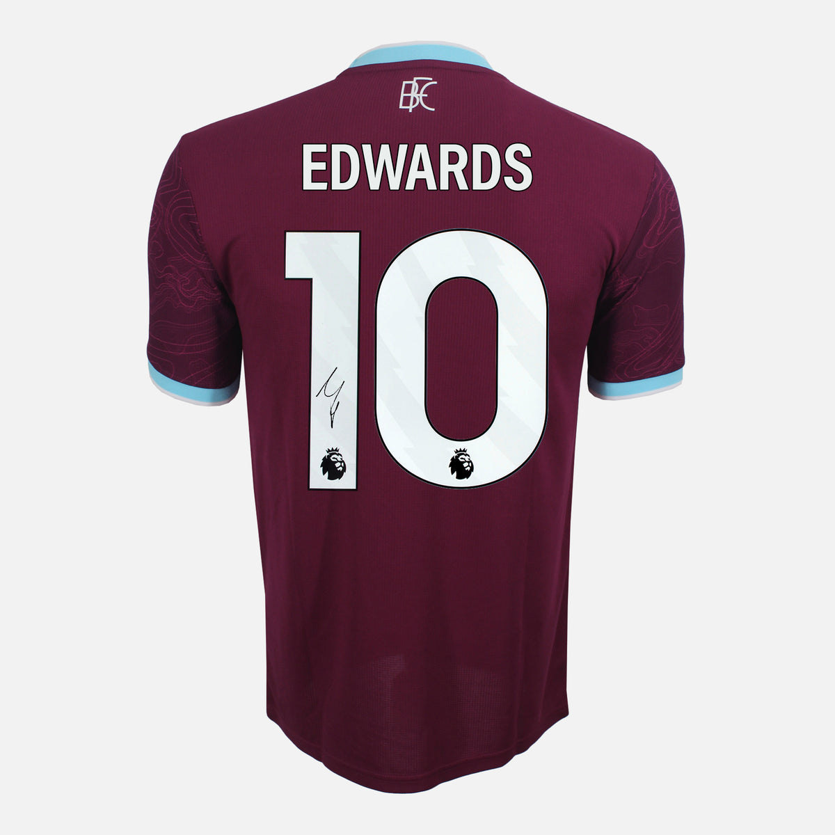 Marcus Edwards Signed Burnley Shirt 2025-26 Home [10] — Burnley signed shirt from the 2025 to 2026 season | The Vault