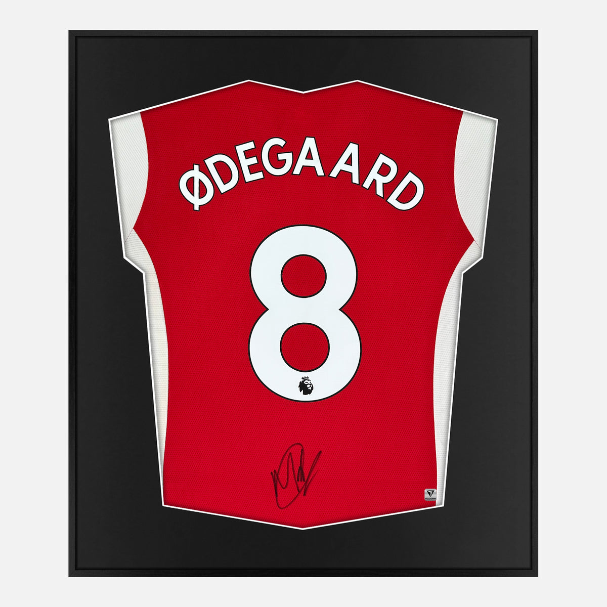 Framed Odegaard Signed Shirt, Arsenal, Red Home [Lite] — Authentic signature with NFC and COA | The Vault