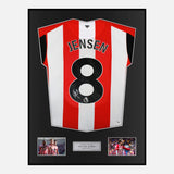 Framed Mathias Jensen Signed Brentford Shirt 2023-25 Home [Modern]