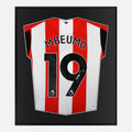 Framed Mbeumo Signed Brentford Shirt, Red/White Home [Lite]