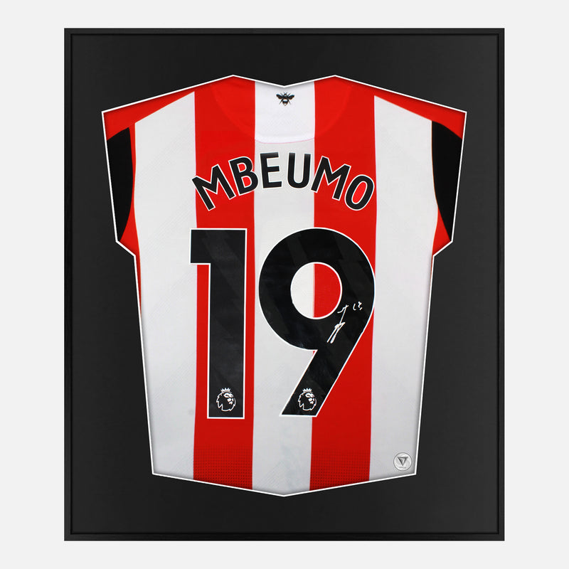 Framed Mbeumo Signed Brentford Shirt, Red/White Home [Mini]