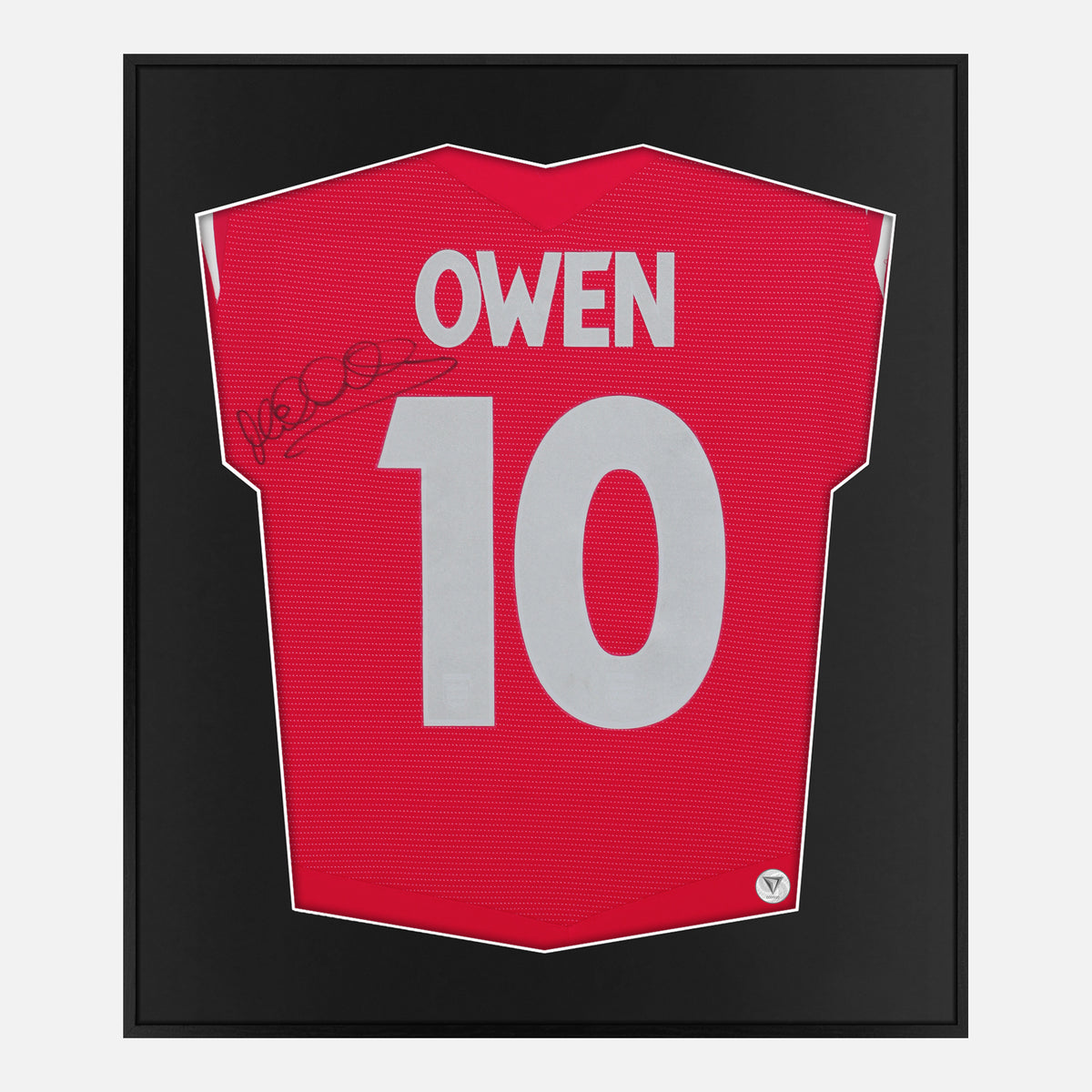 Framed Michael Owen Signed Shirt, 2004-06 Away [Lite] — Lite framed England shirt signed by Michael Owen | The Vault