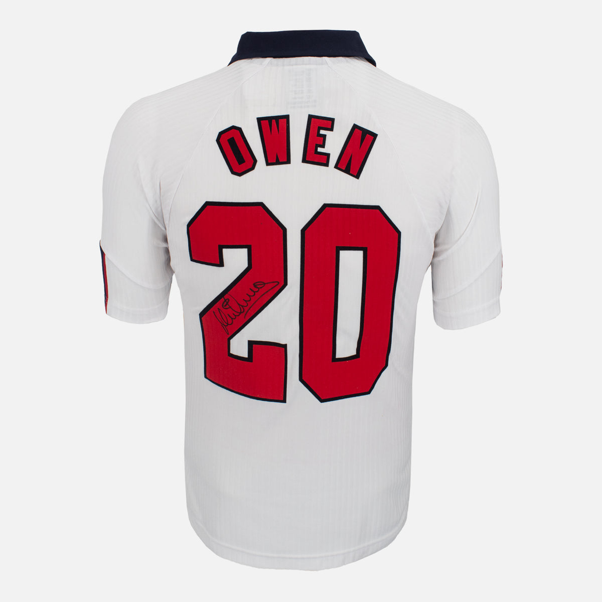 Michael Owen Signed England Shirt 1998 World Cup [20] — England signed shirt from the 1997 to 1999 season | The Vault