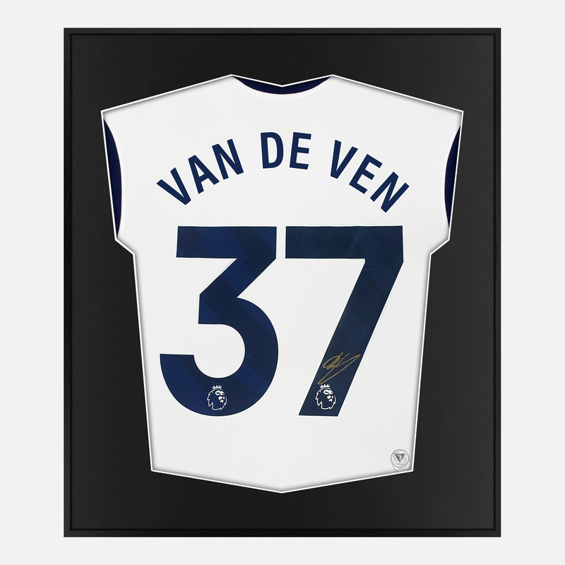 Framed Van De Ven Signed Shirt, Tottenham Hotspur Home [Lite]